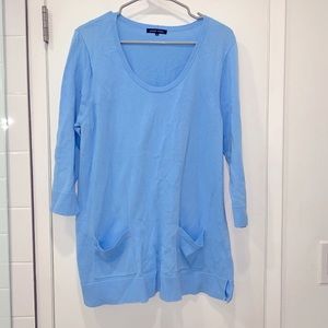 SOLD Jeanne Pierre baby/light blue scoop neck sweater shirt size XL